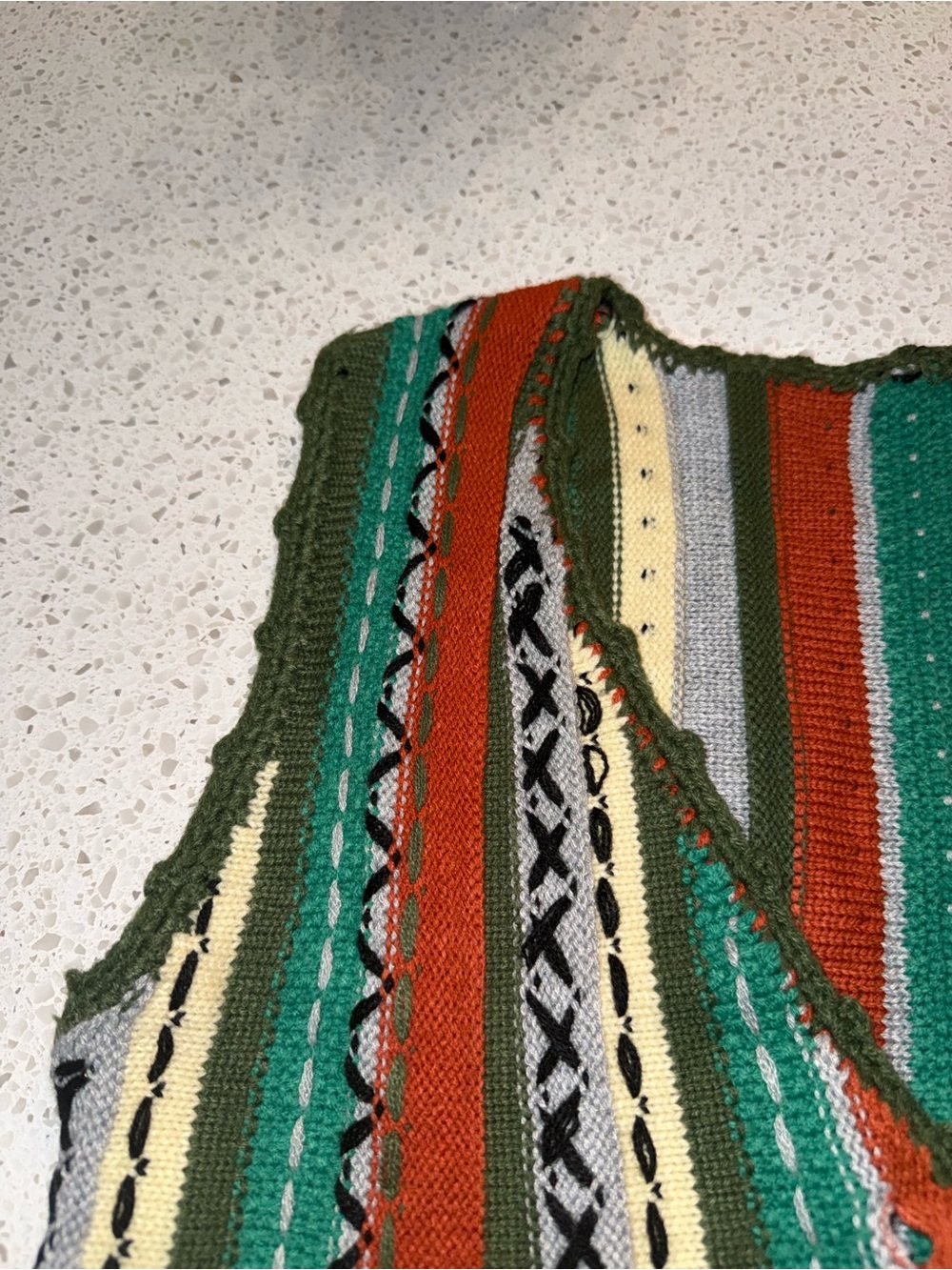 Cider - Striped Knit Button-Front Crop Top - Green Multi - Picture 4 of 8